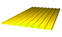 Поликарбонат профилированный Пластилюкс-Групп МП-20, желтый 2000*1150*0,8 мм (трапеция), 1,0 кг/м2