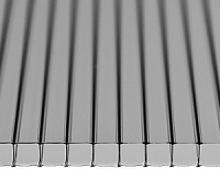 Поликарбонат сотовый Сэлмакс Групп Скарб-про серый (тонированный) 6000*2100*4 мм, 0,7 кг/м2