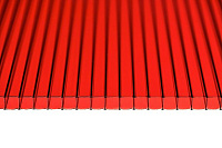 Поликарбонат сотовый Сэлмакс Групп Скарб красный 6000*2100*4 мм, 0,6 кг/м2