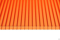 Поликарбонат сотовый Сэлмакс Групп Скарб оранжевый 6000*2100*8 мм, 1 кг/м2