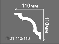Плинтус потолочный из пенополистирола Де-Багет П 01 110х110 мм