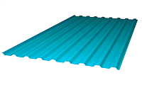 Поликарбонат профилированный Пластилюкс-Групп МП-20, бирюзовый 2000*1150*0,8 мм (трапеция), 1,0 кг/м2