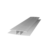 Соединительный профиль для поликарбоната Royalplast неразъемный 8мм серебро
