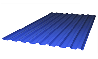 Поликарбонат профилированный Пластилюкс-Групп МП-20, синий 2000*1150*0,8 мм (трапеция), 1,0 кг/м2