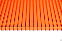 Поликарбонат сотовый Сэлмакс Групп Мастер оранжевый 6000*2100*3,8 мм, 0,48 кг/м2