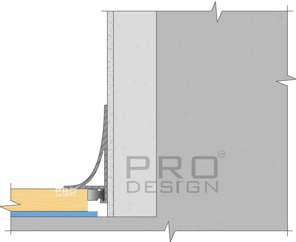 Плинтус напольный алюминиевый Pro Design Corner L 584 щелевой анодированный Черный фото № 6