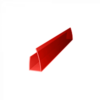 Торцевой профиль для поликарбоната Royalplast 6 мм Красный, 2100мм
