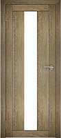 Межкомнатная дверь экошпон Юни Амати 5, Дуб Шале натуральный (белое стекло)