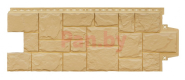 Фасадная панель (цокольный сайдинг) Grand Line Крупный камень Песочный фото № 1