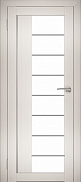 Межкомнатная дверь экошпон Юни Амати 9, Эшвайт (белое стекло)