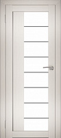 Межкомнатная дверь экошпон Юни Амати 9, Эшвайт (белое стекло)