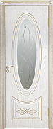 Межкомнатная дверь шпон натуральный Юркас Премиум Венеция 1 Эмаль золото Мателюкс (фрезеровка №20)