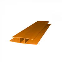 Соединительный профиль для поликарбоната Royalplast неразъемный 10мм оранжевый
