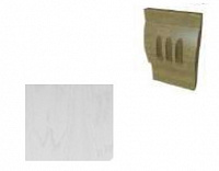 Цоколь (декор) для дверного наличника Юркас Шпон Элис 1, верхний, Эмаль крем, 18*80*150 мм