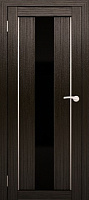 Межкомнатная дверь экошпон Юни Амати 5, Дуб венге (черное стекло)