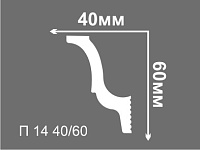Плинтус потолочный из пенополистирола Де-Багет П 14 40х60 мм