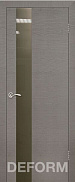 Межкомнатная дверь экошпон Deform Серия H Н3 Дуб французский серый Бронзовый лак