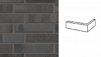 Клинкерная плитка для фасада Stroeher Brickwerk угловая 650 Eisenschwarz 50x71x240