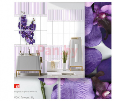Панель ПВХ (пластиковая) с фотопечатью Vox Digital print Орхидея виолла деко 2700*250*8 фото № 2