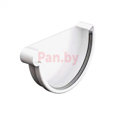 Заглушка водосточной воронки (желоба) Galeco PVC 150/100 левая, белый фото № 1