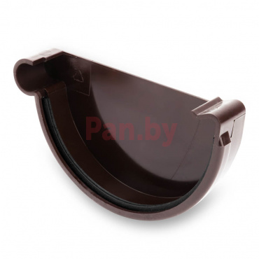 Заглушка водосточной воронки (желоба) Galeco PVC 150/100 левая, коричневый фото № 1