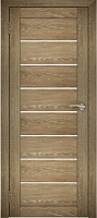 Межкомнатная дверь экошпон Юни Амати 1, Дуб Шале натуральный (белое стекло)