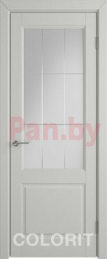 Межкомнатная дверь эмаль Colorit K1 Светло-серая эмаль Мателюкс матовый (фрезеровка решетка)