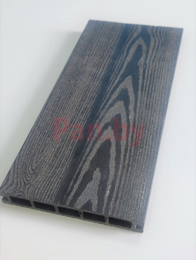 Террасная доска (декинг) из ДПК Терропласт на основе ПВХ, 165х3000мм Черная, брашированная фото № 2