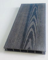 Террасная доска (декинг) из ДПК Терропласт на основе ПВХ, 165х6000мм Черная, брашированная