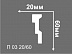Плинтус потолочный из пенополистирола Де-Багет П 03 20х60 мм фото № 2