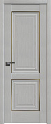 Межкомнатная дверь царговая ProfilDoors серия X Классика 27X, Пекан белый (молдинг золото)