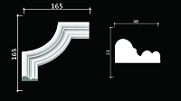 Угловой элемент для лепнины Decor-Dizayn Белая Лепнина C1-DD608