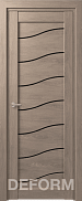 Межкомнатная дверь царговая экошпон Deform Серия D D2, Дуб шале седой Черный лак