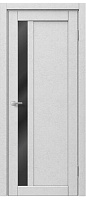 Межкомнатная дверь царговая экошпон МДФ Техно Профиль Dominika 430 Бетон ультрабелый (стекло черное)