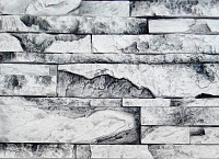 Декоративный искусственный камень Polinka Сланец Карпатский  гипсовый 1400М, белый мрамор