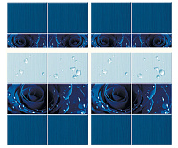 Панель ПВХ (пластиковая) с фотопечатью Кронапласт Unique Капли росы синий 2700*250*8