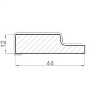Профиль для панелей МДФ WellMaker ПНл-43 Графит, левый, 2800*44*12 мм