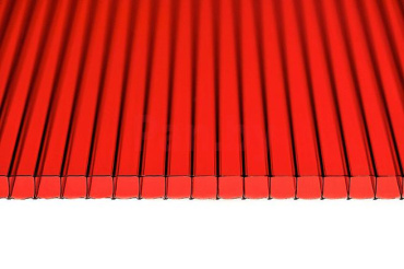 Поликарбонат сотовый Сэлмакс Групп Скарб красный 6000*2100*4 мм, 0,6 кг/м2 фото № 1