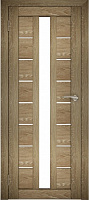 Межкомнатная дверь экошпон Юни Амати 17, Дуб Шале натуральный (белое стекло)