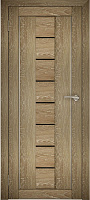 Межкомнатная дверь экошпон Юни Амати 10, Дуб Шале натуральный (черное стекло)