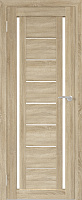 Межкомнатная дверь экошпон Юни Бона 06, Дуб Сонома (белое стекло)