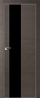 Межкомнатная дверь экошпон ProfilDoors серия Z 5Z, Грей кроскут Черный лак (кромка хром, 4-сторон)
