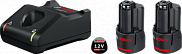 Комплект аккумулятора и зарядного устройства Bosch GBA 12В 2,0 А·ч 2 шт и GAL 12V-40