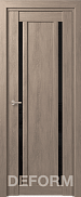 Межкомнатная дверь царговая экошпон Deform Серия D D13, Дуб шале седой Черный лак