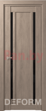 Межкомнатная дверь царговая экошпон Deform Серия D D13, Дуб шале седой Черный лак фото № 1