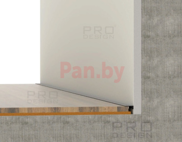 Микроплинтус напольный алюминиевый Pro Design Mini 7067 щелевой Белый фото № 3