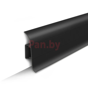 Плинтус напольный пластиковый (ПВХ) Ideal Классик Черный 007 55мм с центральной планкой фото № 1