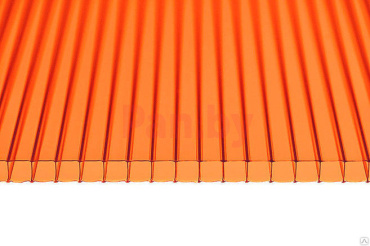 Поликарбонат сотовый Сэлмакс Групп Мастер оранжевый 6000*2100*10 мм, 0,96 кг/м2 фото № 1