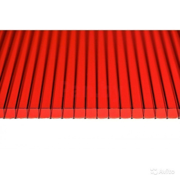 Поликарбонат сотовый Сэлмакс Групп Мастер красный 6000*2100*3,8 мм, 0,48 кг/м2 фото № 1