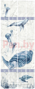 Панель ПВХ (пластиковая) с фотопечатью Кронапласт Unique Обитатели морей Тортилла 2700*250*8 фото № 1